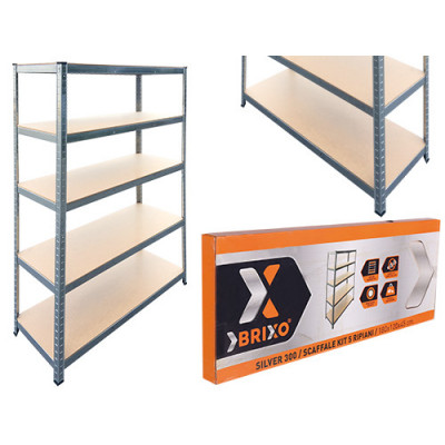 SCAFFALI KIT 5P BRIXO H.180 SILVER 300