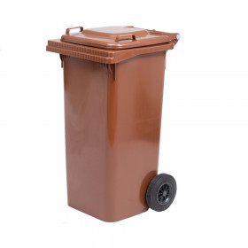 Bidone Spazzatura con Ruote 120 Lt. - Marrone