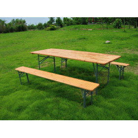 Set Birra rettangolare 70x220cm            (1 Tavolo 2 Panche)
