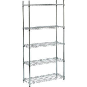 Scaffale cromato 5 Piani - 90x35x180 cm