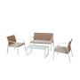 Salotto Madeira  (2 poltrone 1 divano 1 tavolo) colore bianco