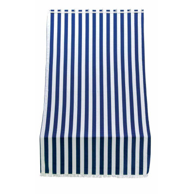 Tenda sole per porta con anelli riga blu L. 140 H. 250