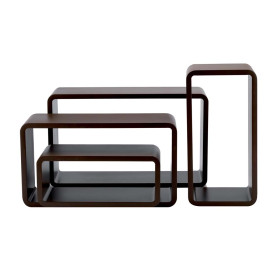 SET 4 PZ MENSOLA RETTANGOLARE STONDATA NOCE