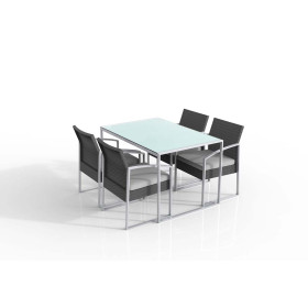 Set pranzo Bilbao Colore Black Washed (1 tavolo 4 poltrone)