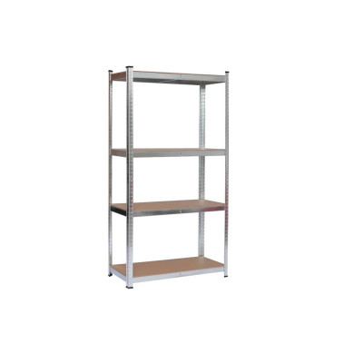 Scaffale 4 ripiani metallo e MDF     Misure: H 160 L 120 P 40 cm     Portata: 150 Kg per ripiano